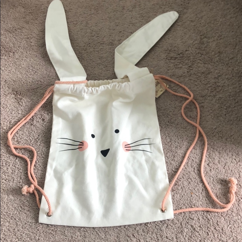 Reusable bag bunny face, cotton, handcrafted